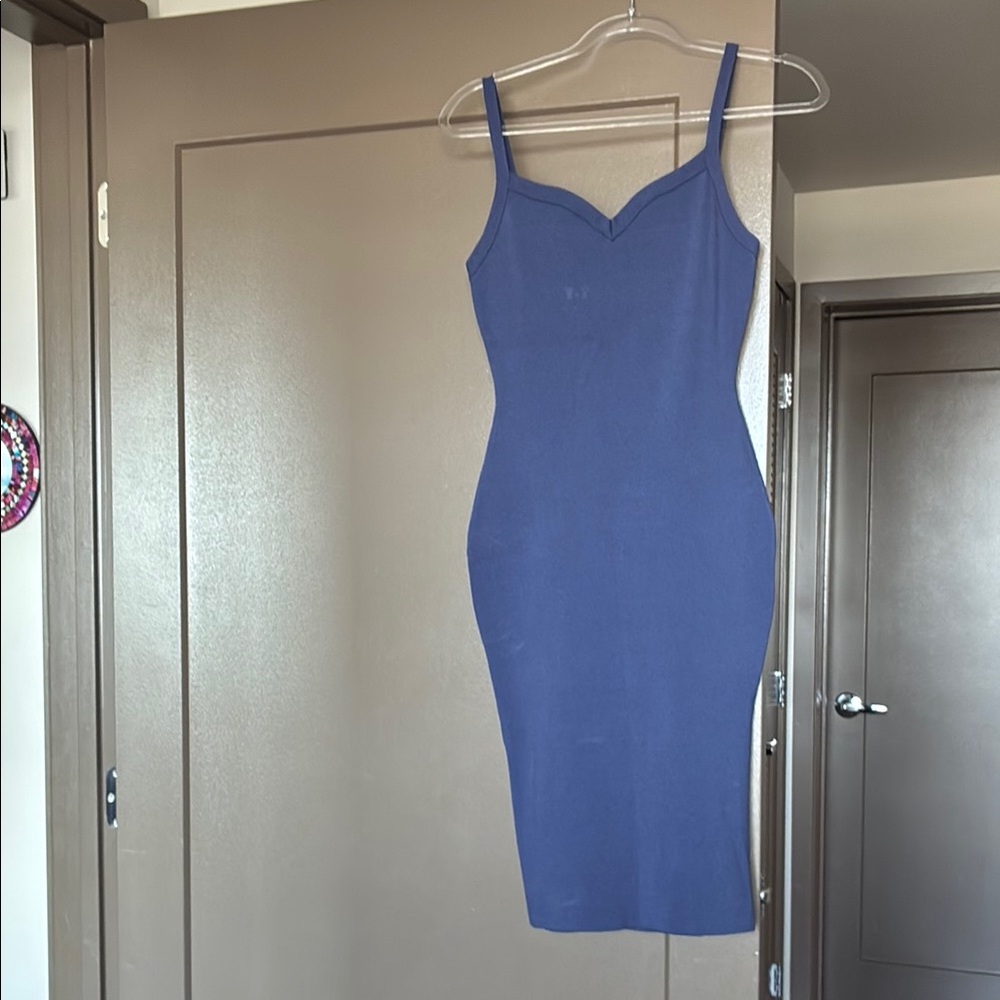 Superdown Blue Spaghetti Strap Bodycon Midi Dress